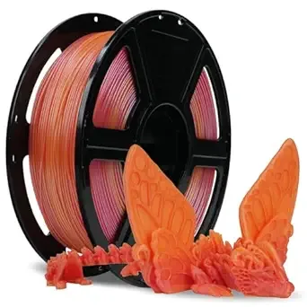 Flashforge FLASHFORGE Rapid PLA Filament +/- Yellow to Pink Gradient, Max/s High Speed Printing, 3D Printer Filament 1kg(2.2lbs), Changing Colors with Light