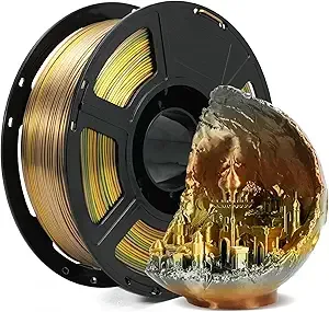 Flashforge FLASHFORGE Silk PLA Filament Metal Rainbow, 3D Printer Filament 1kg (2.2lbs) Spool, Smooth and Silky Texture 3D Printing Filament, Dimensional Accuracy +/-