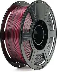 Flashforge FLASHFORGE Silk Dual Color Filament, Black and Red 2 in 1 Coextrusion Silk PLA Filament, 3D Printer Filament Color Change 1kg(2.2lbs) Spool, Dimensional Accuracy +/-