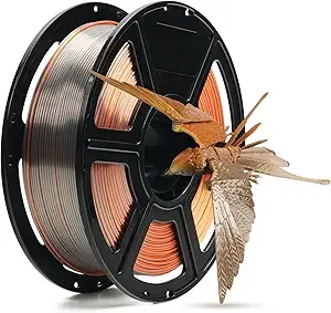 Flashforge FLASHFORGE Silk Tri-Color Filament, Gold, Silver and Copper 3 in 1 Coextrusion Silk PLA Filament, 3D Printer Filament Color Change 1kg(2.2lbs) Spool, Dimensional Accuracy +/-