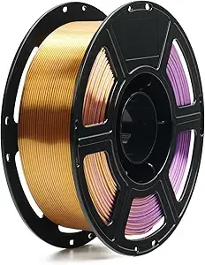 Flashforge FLASHFORGE Silk Tri-Color Filament, Purple, Gold and Black 3 in 1 Coextrusion Silk PLA Filament, 3D Printer Filament Color Change 1kg(2.2lbs) Spool, Dimensional Accuracy +/-