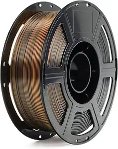 Flashforge FLASHFORGE Silk Dual Color Filament, Black and Gold 2 in 1 Coextrusion Silk PLA Filament, 3D Printer Filament Color Change 1kg(2.2lbs) Spool, Dimensional Accuracy +/-