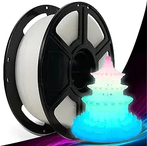 Flashforge FLASHFORGE Rapid PLA Filament Glow Rainbow/s High Speed Printing, Glow in The Dark 3D Printer Filament 1kg Spool, Dimensional Accuracy +/-, Brilliant, Long-Lasting Glow