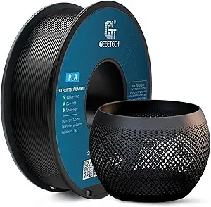 Geeetech Geeetech PLA Filament Black, 1kg (2.2lbs) Spool, Neatly Wound 3D Printer Filament, Tangle-Free, Dimensional Accuracy +/-, Fits Most FDM 3D Printers