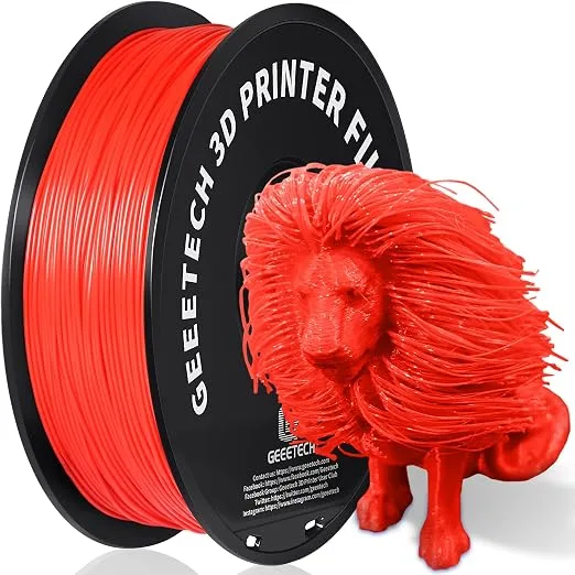 Geeetech Geeetech Red PLA Filament 1KG, 3D Printer Filament Dimensional Accuracy +/-, 1kg per Spool(2.2lbs) 3D Printing Filament Fits for Most FDM 3D Printers