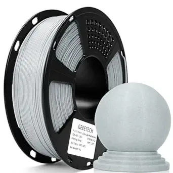 Geeetech Geeetech Marble PLA 3D Printer Filament, Stone-Like Appearance, 1kg Spool (2.2lbs) Dimensional Accuracy +/-, Marble White-Grey Color
