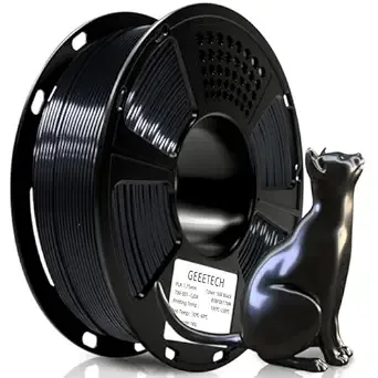 Geeetech Geeetech Silk PLA Filament for 3D Printer, Metal-Like Shiny 3D Filament 1kg (2.2lbs) 1 Spool, Dimensional Accuracy +/-, Silk Black