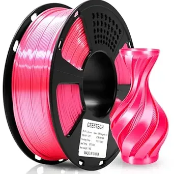 Geeetech Geeetech Silk PLA Filament, Metal-Like Shiny Silk Rose Pink 3D Filament 1kg (2.2lbs) 1 Spool, Dimensional Accuracy +/-, Fit Most FDM Printer (Magenta)