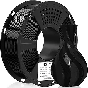 Geeetech Geeetech PETG Filament, 1 KG (2.2lbs) Spool 3D Printer Filament, High-Toughness, ± Accuracy, Neatly Wound & Moistureproof, Non-Clogging Non-Stringing, Fits Most FDM Printers, Black