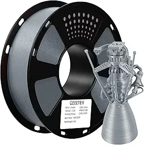 Geeetech Geeetech PETG Filament, 1 KG (2.2lbs) Spool 3D Printer Filament, High-Toughness, ± Accuracy, Neatly Wound & Moistureproof, Non-Clogging Non-Stringing, Fits Most FDM Printers, Gray