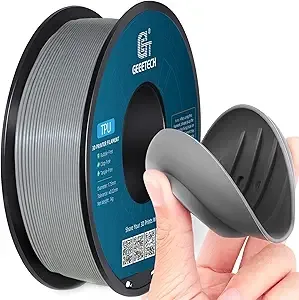 Geeetech Geeetech TPU Filament – 95A Flexible 3D Printer Filament with High Elasticity, 1KG (2.2lbs) Spool, Dimensional Accuracy ±, Fits Most FDM Printers (Grey)