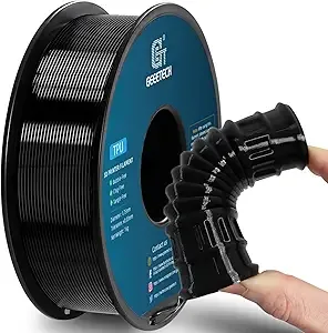 Geeetech Geeetech TPU Filament, Shore 95A Flexible 3D Printer Filament with High Elasticity, 1KG (2.2lbs) Spool, Dimensional Accuracy ±, Fits Most FDM Printers (Black)