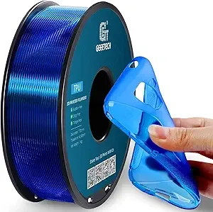 Geeetech Geeetech TPU Filament, Shore 95A Flexible 3D Printer Filament with High Elasticity, 1KG (2.2lbs) Spool, Dimensional Accuracy ±, Fits Most FDM Printers, Clear Blue