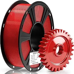 Geeetech Geeetech PETG Filament Red, 1 KG (2.2lbs) Spool 3D Printer PETG Filament, High-Toughness, ± Accuracy, Neatly Wound & Moistureproof, Non-Clogging Non-Stringing, Fits Most FDM Printers