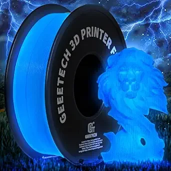 Geeetech Geeetech Luminous PLA 3D Printer Filament, Glow in The Dark Blue(±), 1kg, Amazing Brightness and Long Time Light, Fit Most FDM 3D Printer