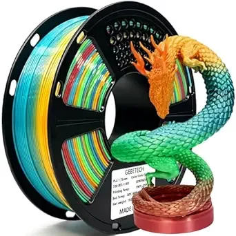 Geeetech Geeetech Rainbow PLA Filament, 3D Printer Multicolor Filament, Color Changing Filament 1kg (2.2lbs) 1 Spool, Dimensional Accuracy +/-