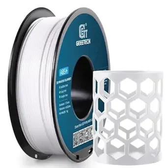 Geeetech Geeetech ABS+ Filament, Strong and Durable 3D Printer Filament, Low Warping Rate, Impact-Resistant, Dimensional Accuracy +/-, 1 kg Spool, White