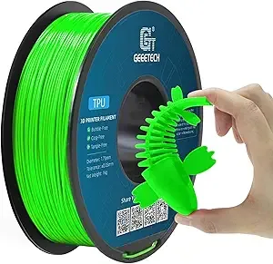Geeetech Geeetech TPU Filament – 95A Flexible 3D Printer Filament with High Elasticity, 1KG (2.2lbs) Spool, Dimensional Accuracy ±, Fits Most FDM Printers, Green