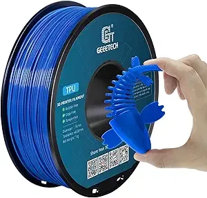 Geeetech Geeetech TPU Filament – 95A Flexible 3D Printer Filament with High Elasticity, 1KG (2.2lbs) Spool, Dimensional Accuracy ±, Fits Most FDM Printers, Blue