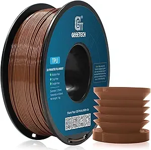 Geeetech Geeetech TPU Filament, Shore 95A – Flexible 3D Printer Filament with High Elasticity, 1KG (2.2lbs) Spool, Dimensional Accuracy ±, Fits Most FDM Printers (Brown)