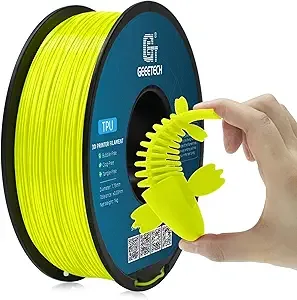 Geeetech Geeetech TPU Filament, Shore 95A Flexible 3D Printer Filament with High Elasticity, 1KG (2.2lbs) Spool, Dimensional Accuracy ±, Fits Most FDM Printers (Yellow)