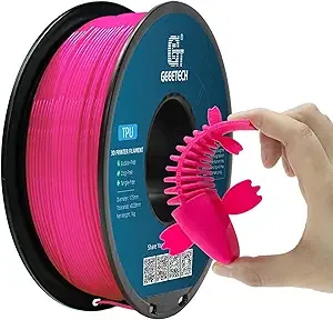 Geeetech Geeetech TPU Filament, 95A Flexible 3D Printer Filament with High Elasticity, 1KG (2.2lbs) Spool, Dimensional Accuracy ±, Fits Most FDM Printers (Pink)