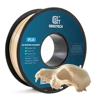 Geeetech Geeetech PLA Filament Bone White 3D Printer Filament 1kg(2.2lbs), Neatly Wound Bone PLA Filament, Dimensional Accuracy +/-, Fit Most FDM 3D Printers