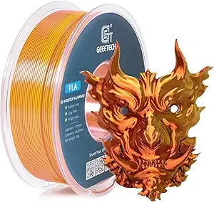 Geeetech Geeetech Silk PLA Filament Silk Dual Color Filament, Coextrusion Dichromatic Metal-Like Shiny Consumable 1kg (2.2lbs) 1 Spool, Dimensional Accuracy +/-, Gold Copper