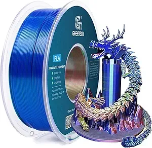 Geeetech Geeetech Silk PLA Tri Color Filament 3D Printer Filament, Coextrusion Red Blue Green Tri-Colors Metal-Like Shiny Silk PLA Filament, 1kg (2.2lbs) 1 Spool, Dimensional Accuracy +/-