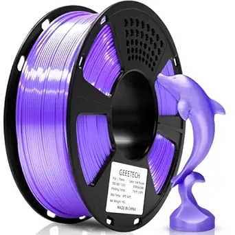 Geeetech Geeetech Purple Silk PLA Filament for 3D Printer, Metal-Like Shiny 3D Filament 1kg (2.2lbs) 1 Spool, Dimensional Accuracy +/-, Metallic Purple