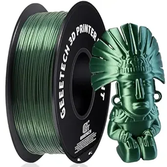 Geeetech Geeetech Silk PLA Filament for 3D Printer, Dark Green Metal-Like Shiny PLA Filament 1kg (2.2lbs) Spool, Dimensional Accuracy +/-, Metallic Silk Bronze