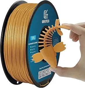 Geeetech Geeetech TPU Filament, Shore 95A – Flexible 3D Printer Filament with High Elasticity, 1KG (2.2lbs) Spool, Dimensional Accuracy ±, Fits Most FDM Printers (Gold)