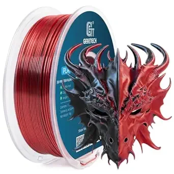 Geeetech GEEETECH Silk PLA 3D Printer Filament, Silk Dual Color PLA Filament 1KG(2.2lbs), Dimensional Accuracy +/-, Bicolor Filament PLA Black Red