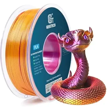 Geeetech GEEETECH Silk PLA 3D Printer Filament, Silk Tri-Color PLA Filament 1KG(2.2lbs), Dimensional Accuracy +/-, Multicolor Filament PLA Red Gold Purple
