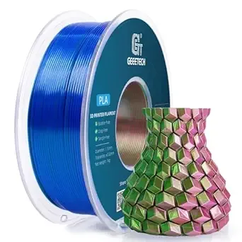 Geeetech GEEETECH Silk PLA 3D Printer Filament, Silk Tri-Color PLA Filament 1KG(2.2lbs), Dimensional Accuracy +/-, Multicolor Filament PLA Red Blue Green