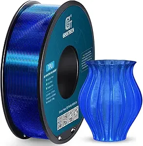Geeetech Geeetech TPU Filament, 0.5KG/500g (1.1lbs) Spool, Shore 95A Flexible 3D Printer Filament with High Elasticity, Dimensional Accuracy ±, Fits Most FDM Printers, Clear Blue