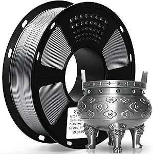 Geeetech Geeetech PETG Filament Metallic Silver, 1kg/(2.2 lbs) Spool Upgraded High-Strength 3D Printer Filament, Metallic Shimmer, Glossy Finish, ± Precision Fits Most FDM Printers