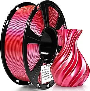 Geeetech Geeetech PETG Filament Metallic Pink, Upgraded High-Strength 3D Printer Filament, Metallic Shimmer, Glossy Finish, ± Precision-1kg Spool (2.2 lbs) for Most FDM Printers