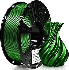 Geeetech Geeetech PETG Filament Metallic Green, Upgraded High-Strength 3D Printer Filament, Metallic Shimmer, Glossy Finish, ± Precision-1kg Spool (2.2 lbs) for Most FDM Printers