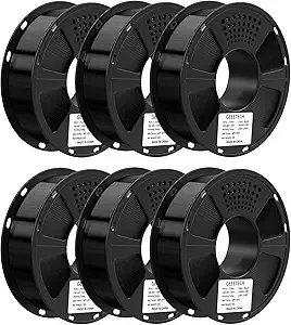 Geeetech Geeetech PETG Filament 6 Packs, 6 KG (13.2 LBS), Upgraded High-Toughness 3D Printer Filament, ± Accuracy, Neatly Wound Durable, Non-Clogging &Non-Stringing, Fits Most FDM Printers, Black