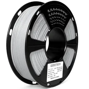 Geeetech GEEETECH Matte PLA Filament Light Grey, 1kg Spool (2.2 lbs) 3D Printer Filament Matte Surface Texture & Low Warping, Dimensional Accuracy +/-, Fit Most FDM Printers