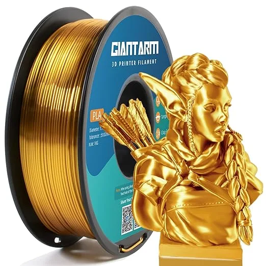 GiantArm GIANTARM 3D Printer Filament, Silk Gold Pla Filament, 1Kg(2.2lbs) Spool Dimension Accuracy +/-, 3D Printing Filament