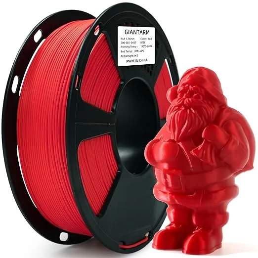 GiantArm GIANTARM 3D Printer Filament, Red Pla Filament, 1Kg(2.2lbs) Spool Dimension Accuracy +/-, 3D Printing Filament