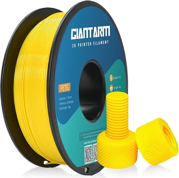 GiantArm GIANTARM PETG Filament 1kg (2.2lb), Yellow Filament PETG for 3D Printer, ± Accuracy, High Precision, Strong Toughness, Neatly Wound & Moistureproof, Non-Clogging&Non-Stringing, Yellow