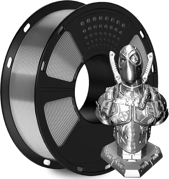 GiantArm GIANTARM PETG Filament 1Kg(2.2lb), Silver PETG Filament for 3D Printer, ± Accuracy, High Precision, Strong Toughness, Neatly Wound & Moistureproof, Non-Clogging & Non-Stringing, Silver
