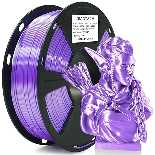 GiantArm GIANTARM 3D Printer Filament, Silk Purple Pla Filament, 1Kg(2.2lbs) Spool Dimension Accuracy +/-, 3D Printing Filament