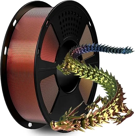 GiantArm GIANTARM Tri-Colors Silk Pla Filament, 3D Printer Filament +/-, 1Kg (2.2lbs) Spool, Vacuum Packaging (Red+Yellow+Blue)
