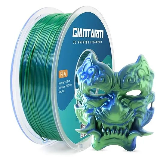 GiantArm GIANTARM Dual Color PLA Filament, Silk PLA Filament +/-,1KG Spool(2.2lbs) Vacuum Packaging, 3D Printing Filaments Fit Most FDM Printer