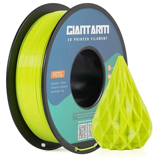 GiantArm GIANTARM PETG Filament 1.75, 3D Printer Filament PETG 1kg(2.2lb), Toughness Enhanced, Dimensional Accuracy +/-, Vacuum Package (Apple Green)