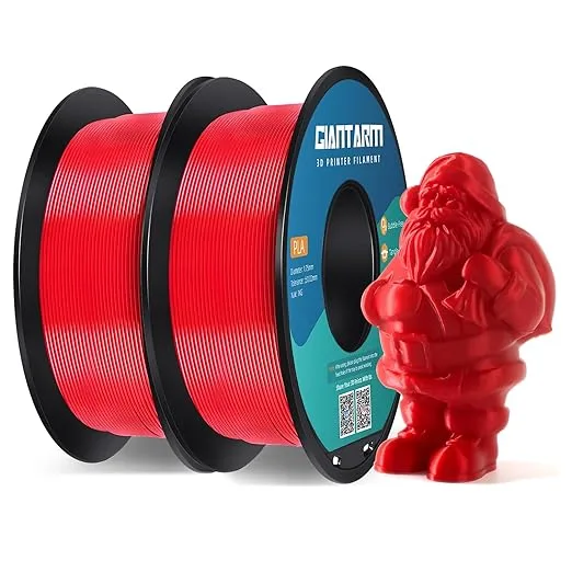 GiantArm GIANTARM 3D Printer Filament,2pcs Red Pla Filament, 1Kg(2.2lbs) Spool Dimension Accuracy +/-, 3D Printing Filament